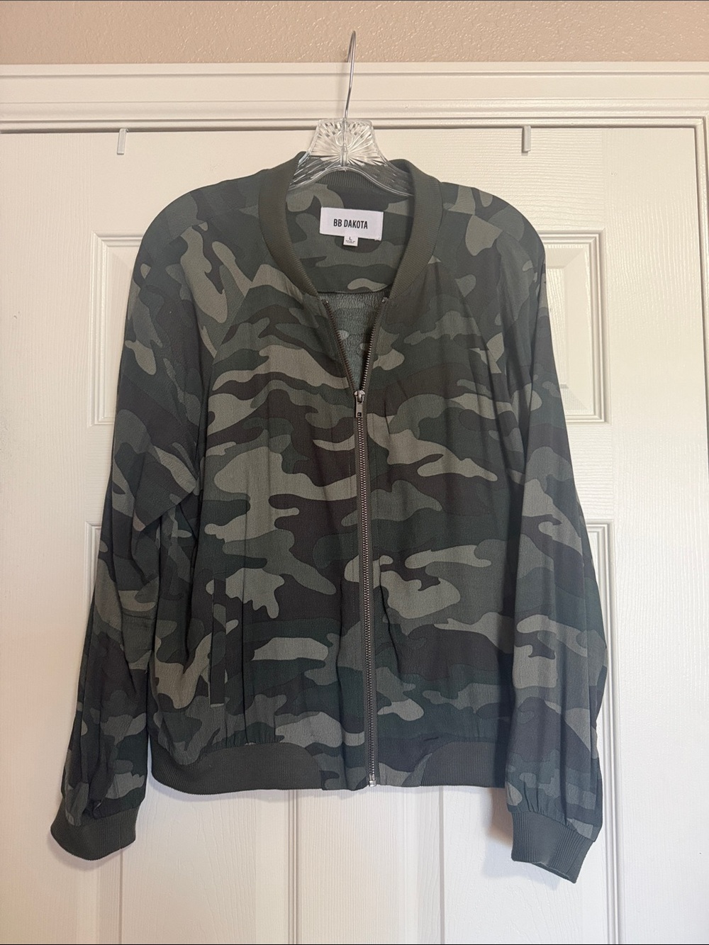 BB Dakota Green Camo Zip-Up Bomber Jacket
